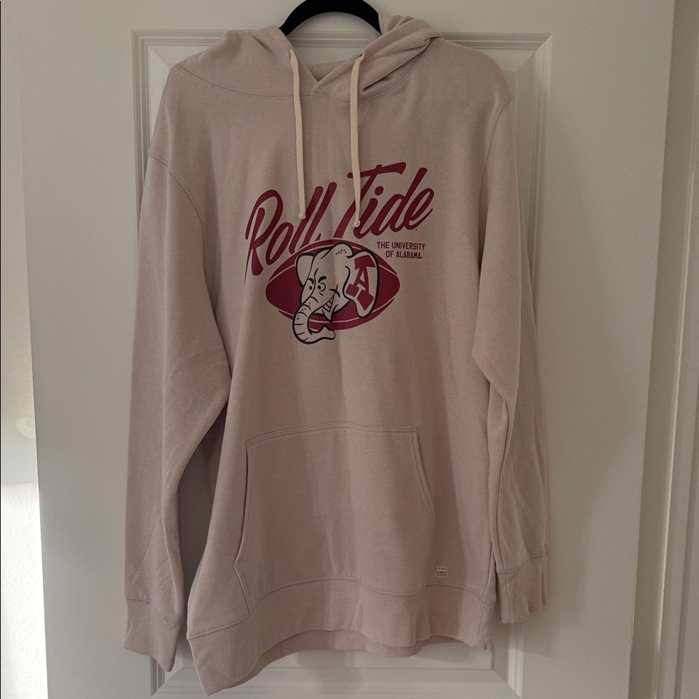 Homefield Vintage Alabama Roll Tide Football Hoodie in Oatmeal